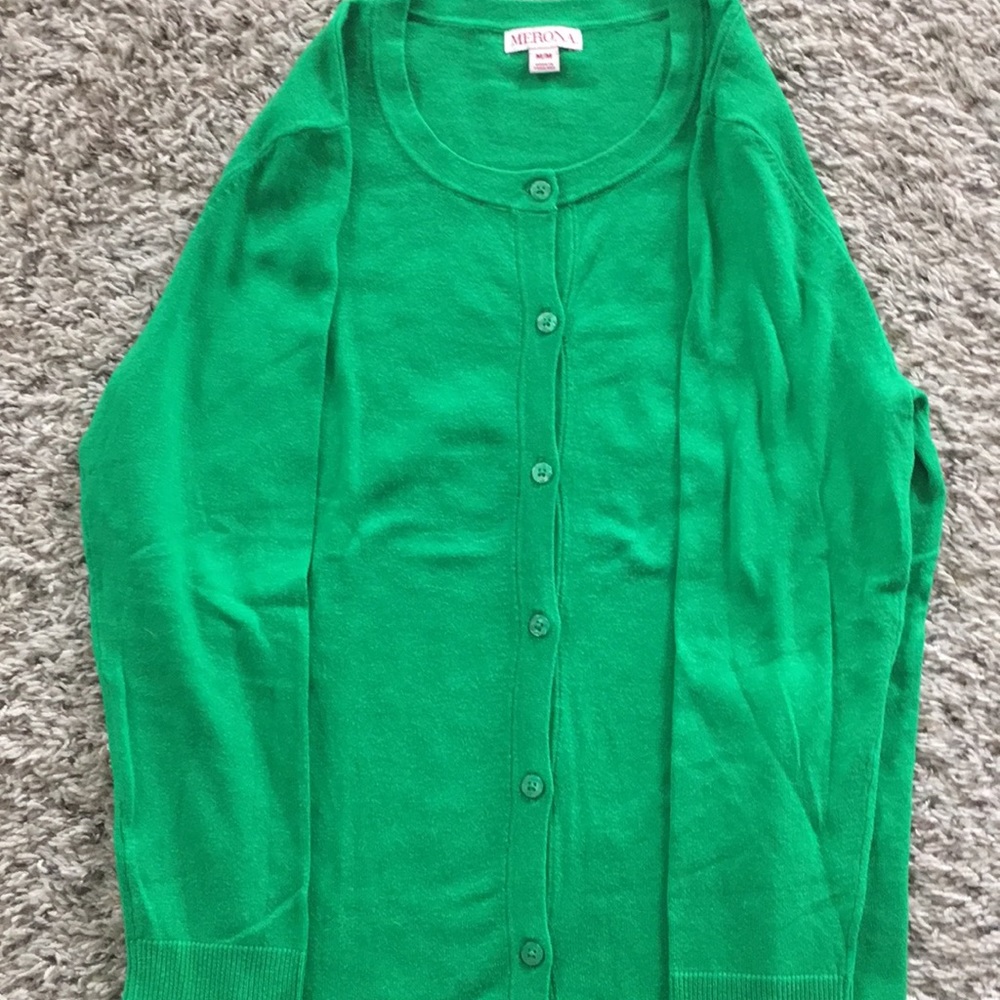Bright Kelly green cardigan